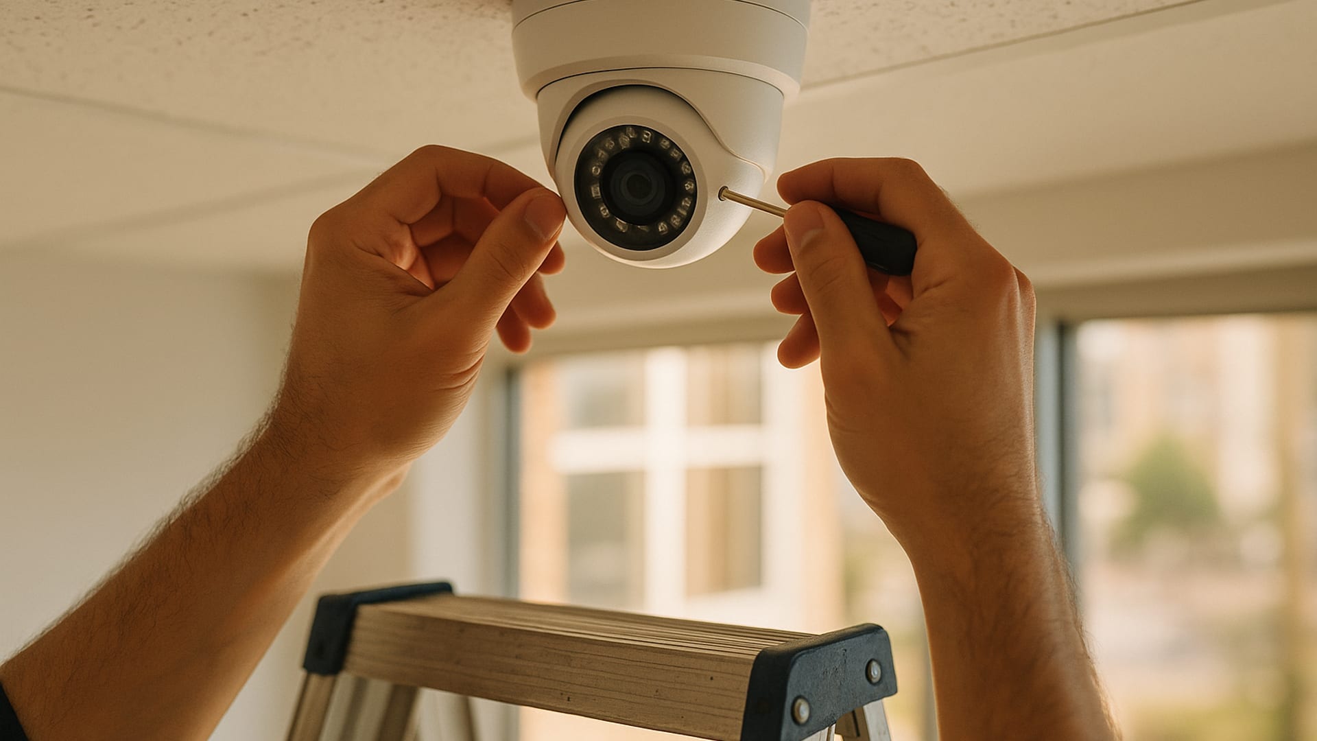 A camera being physically inspected during a routine health check